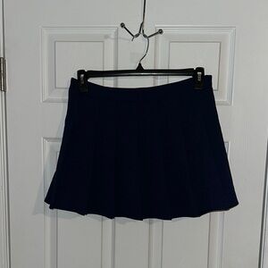 Navy Blue Pleated Skater Mini Skort for Casual Wear